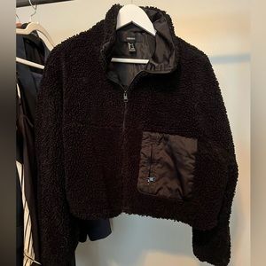Fleece forever21 zip up bomber jacket. Size small